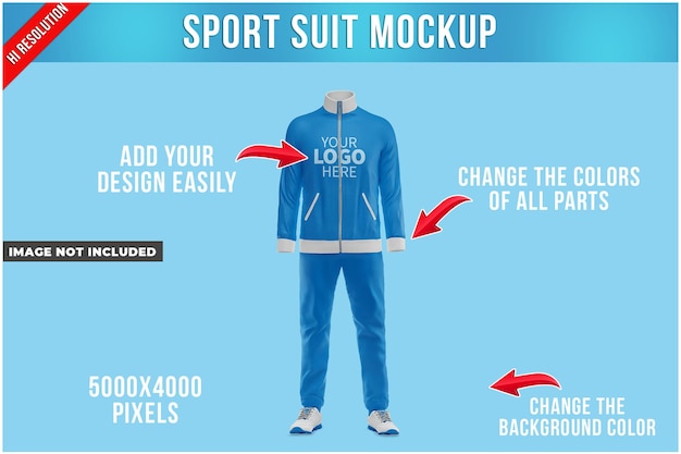 Sport suit mockup  front view