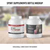 Free PSD sport supplements bottle mockup