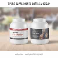 Free PSD sport supplements bottle mockup