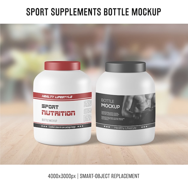 Sport supplements bottle mockup
