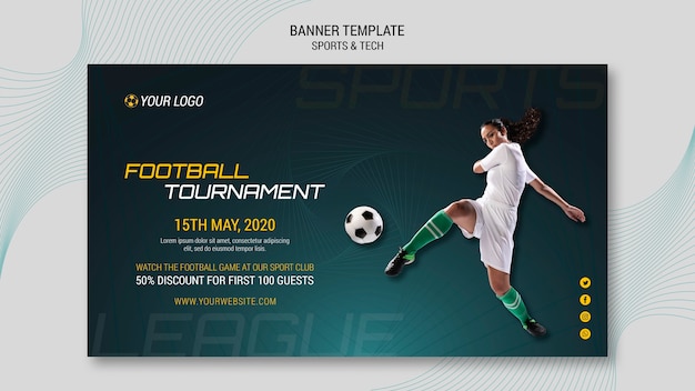 PSD gratuito design di banner sportivi e tecnologici