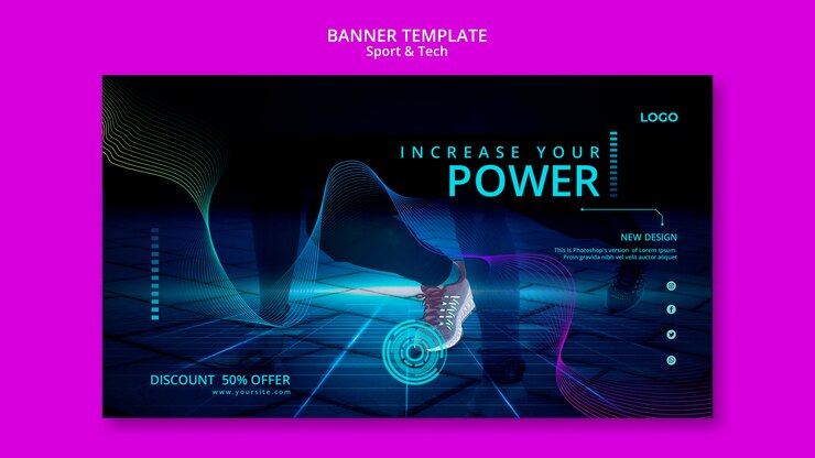 Free PSD sport and tech banner template design