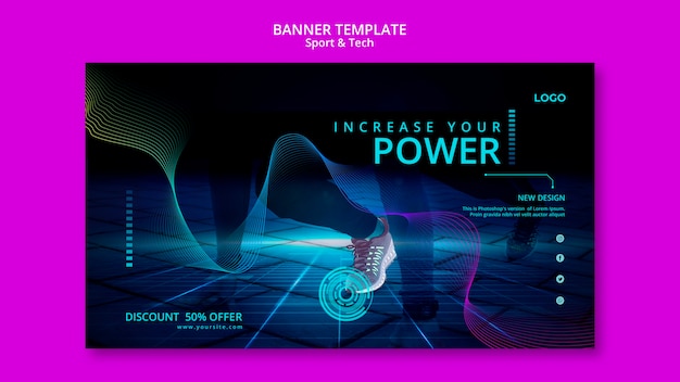 Спортивно-технический дизайн шаблона баннера
