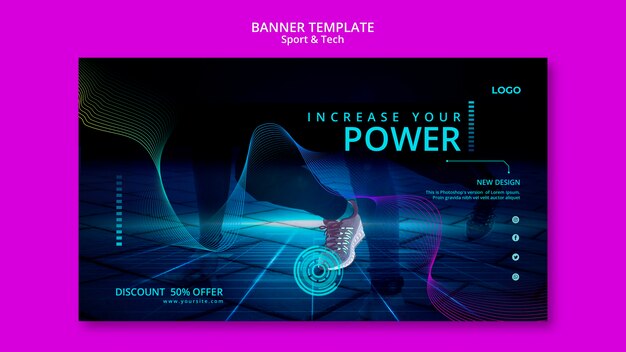 スポーツと技術のバナーテンプレートデザイン