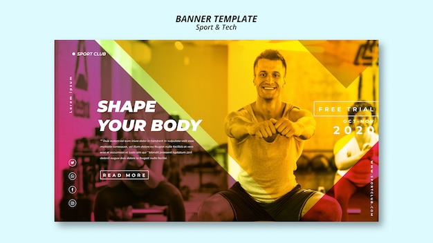 Free PSD sport & tech banner template