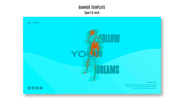Free PSD sport & tech concept banner template