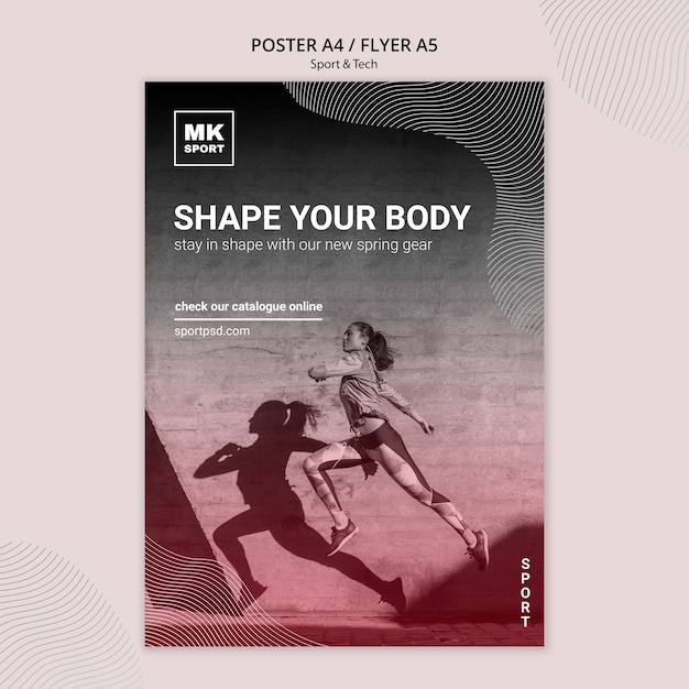 Free PSD sport & tech flyer template theme