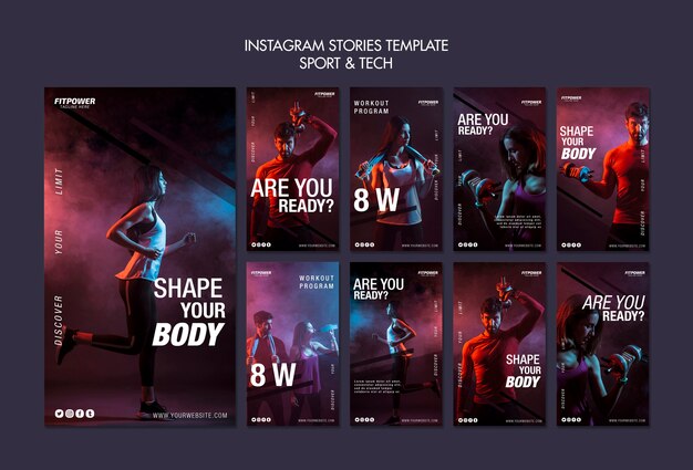 Sport and tech instagram stories template