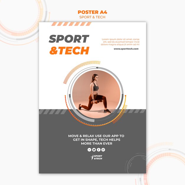 Sport and tech poster design