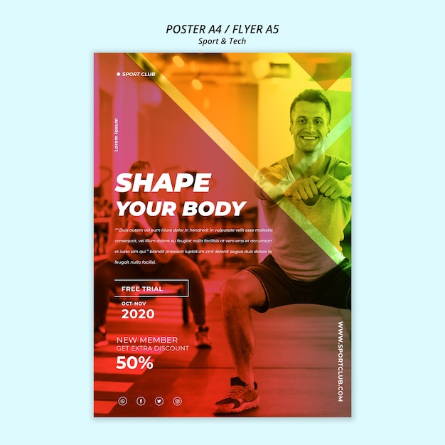 Free PSD sport & tech poster template