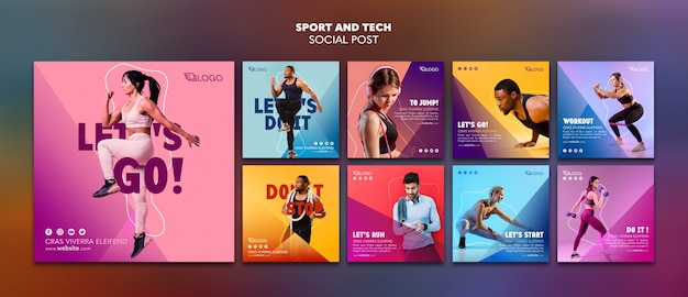 Sport & tech social media post template