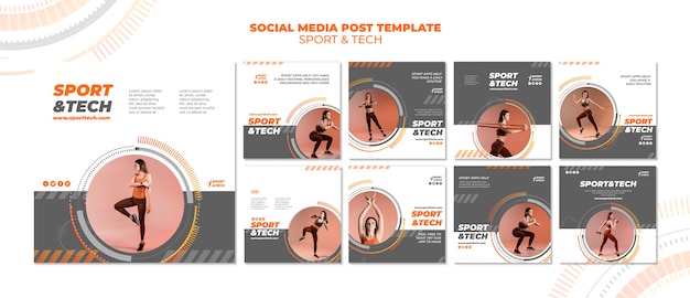 Free PSD sport and tech social media post