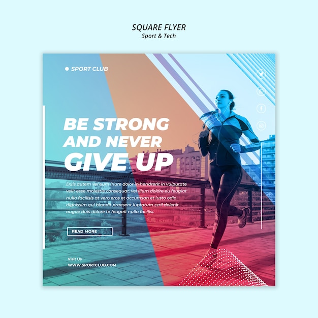 Free PSD sport & tech square flyer template