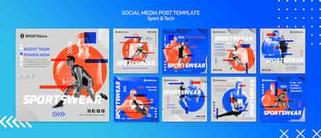 Free PSD sport & tech template for social media post