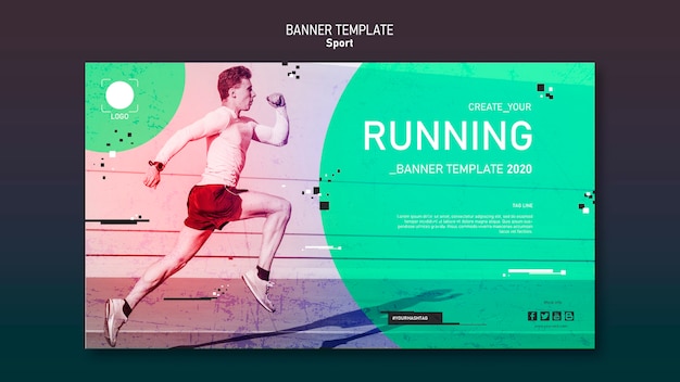 PSD gratuito concetto di banner modello sport