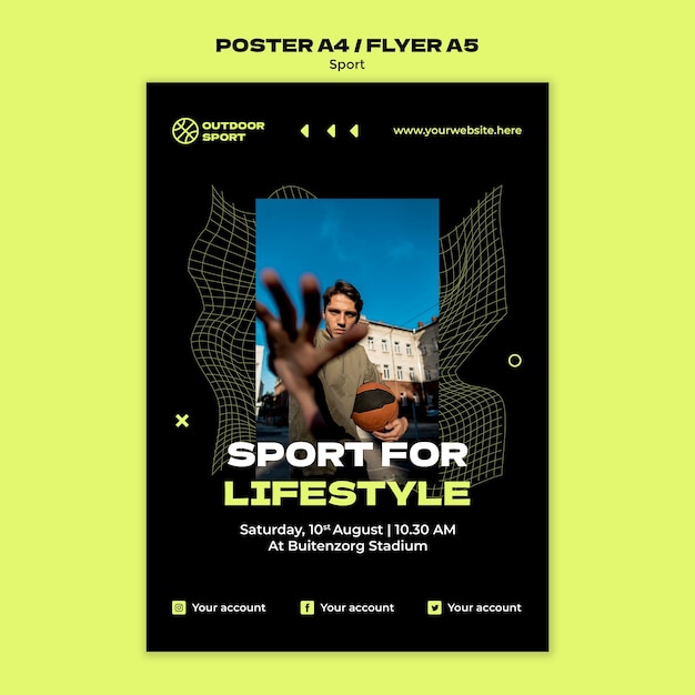 Free PSD sport template design