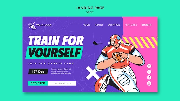 Free PSD sport template design