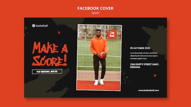 Sport training facebook cover template