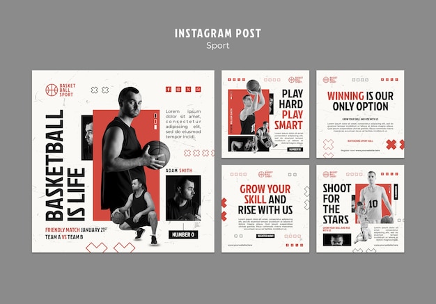 Sport training  instagram posts