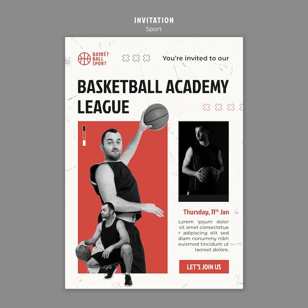 Free PSD sport training invitation template