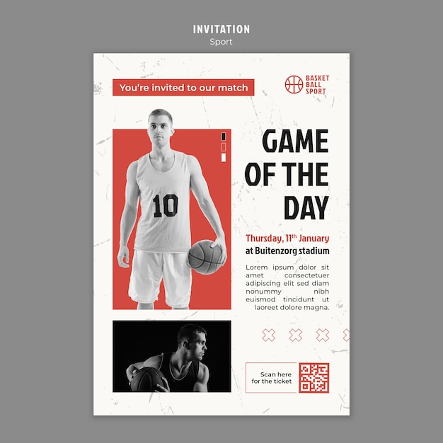 Free PSD sport training invitation template