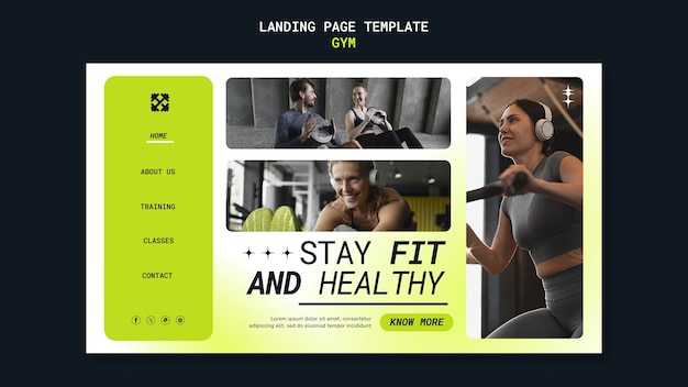 Free PSD sport training landing page template