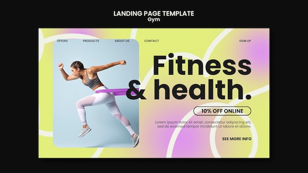 Free PSD sport training landing page template