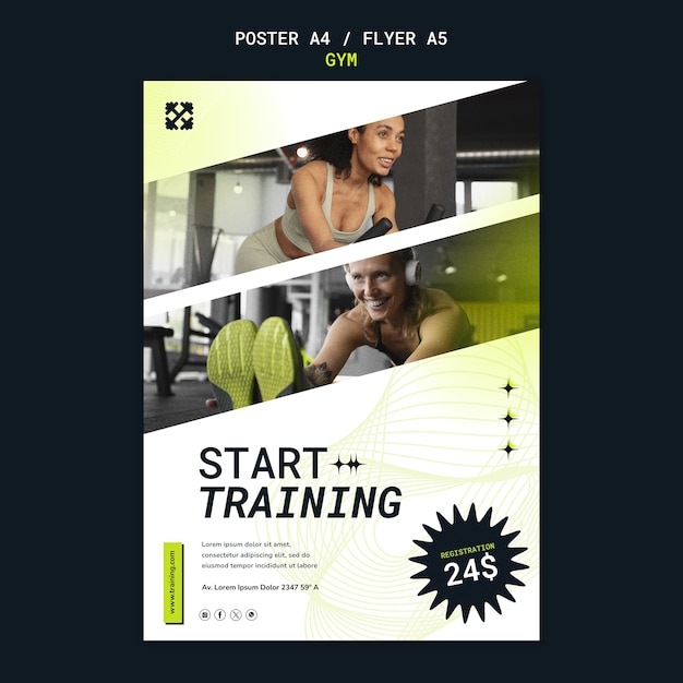 Free PSD sport training poster template