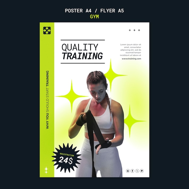 Free PSD sport training poster template