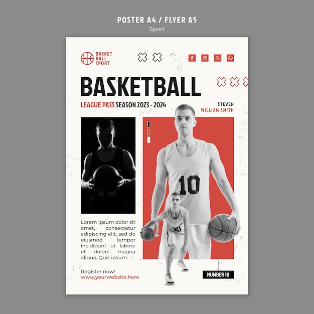 Free PSD sport training poster template