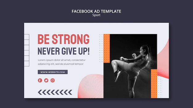 Free PSD sport and training social media promo template