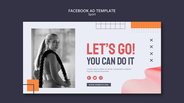 Free PSD sport and training social media promo template