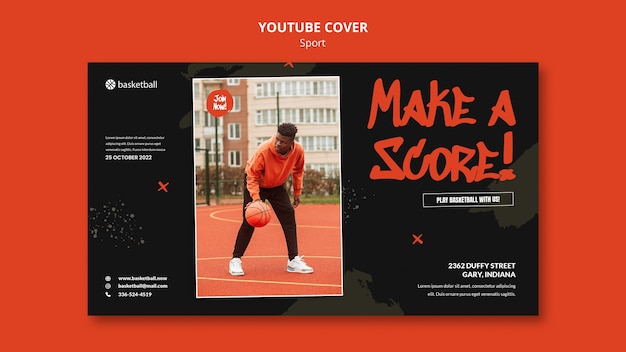 Free PSD sport training youtube cover