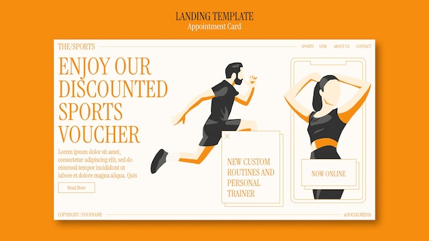 Free PSD sport voucher template design