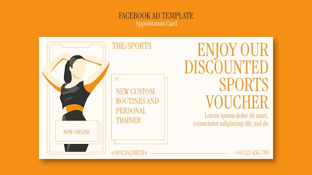 Free PSD sport voucher template design