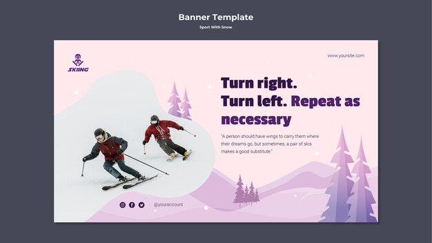 Sport with snow banner template