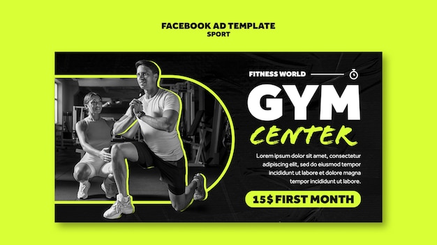 sport workout facebook template