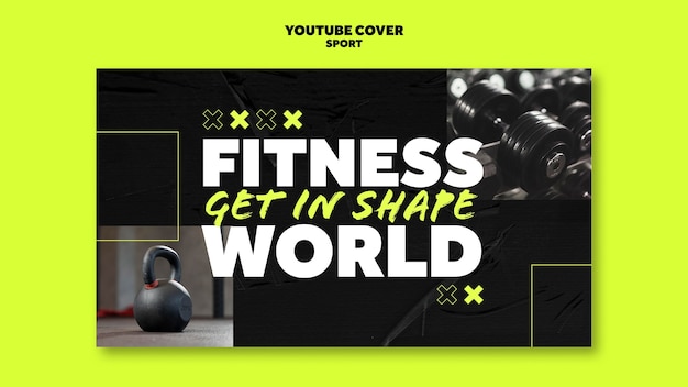 Free PSD sport workout youtube cover template