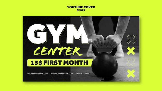 Free PSD sport workout youtube cover