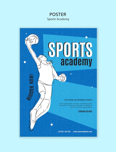 Free PSD sports academy template design