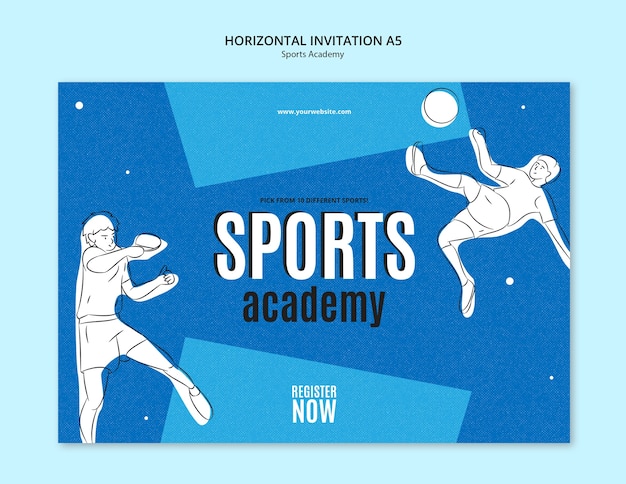 PSD gratuito progettazione del modello dell'accademia sportiva