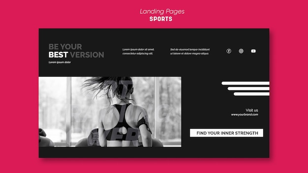 Free PSD sports ad landing page template