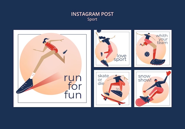 無料PSD スポーツと運動のinstagram投稿コレクション