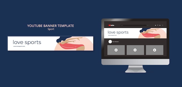 スポーツと運動の youtube バナー テンプレート
