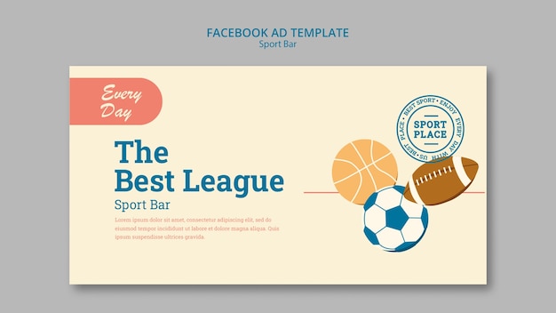 Sports bar facebook template