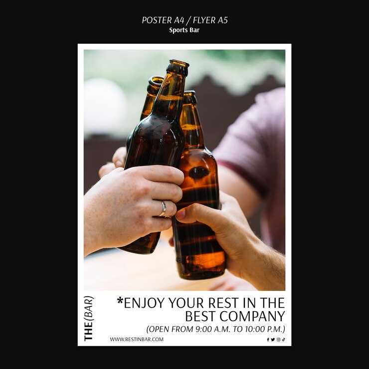 Free PSD sports bar poster template