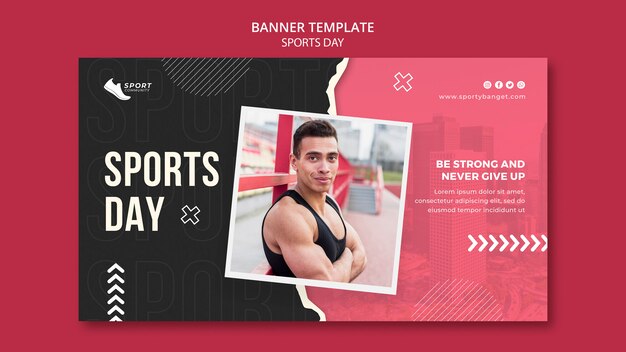 Sports day banner design template