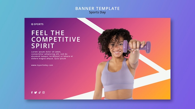 Sports Day Banner Template Design – Free PSD Template Download