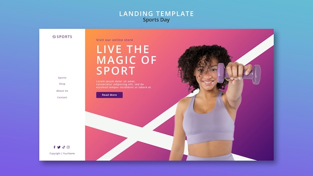 Sports day landing page template design