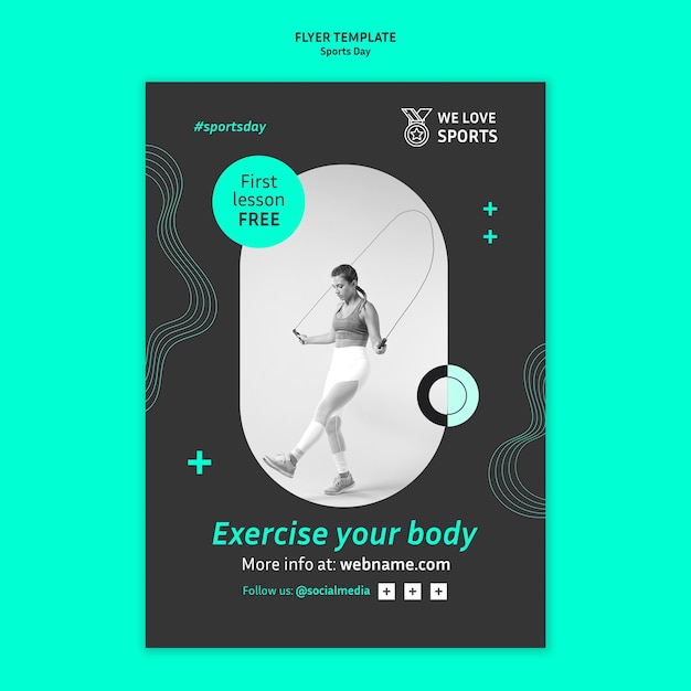 Sports flyer template in abstract style